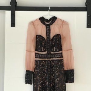 Size XS For Love And Lemons - Black Lace Vivian Dress